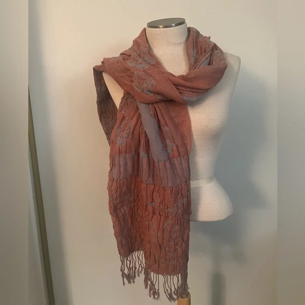 Chic Rust and Gray Women's Scarf